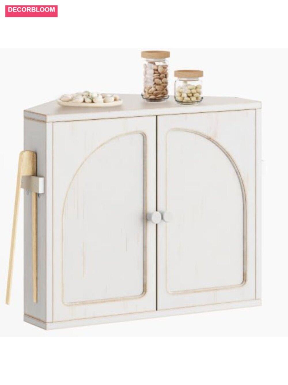 2 Tier Bamboo Corner Bread Box Kitchen Counter Storage